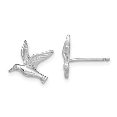 Seagull Post Earrings 14k White Gold Polished TE791W, MPN: TE791W, 883957983554
