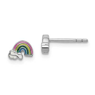 Childs Enameled Rainbow Post Earrings Sterling Silver Rhodium-plated QE14355, MPN: QE14355, 8867740…