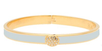 Halcyon Days 6mm Plain Pave Button Forget-me-Not Hinged Bangle Bracelet HBPSB1206G, MPN: HBPSB1206G,