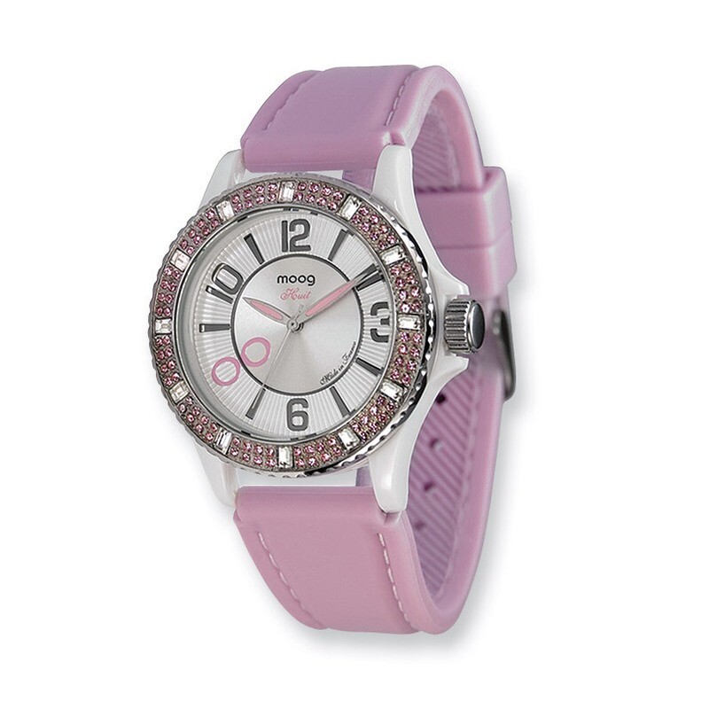 Moog Huit White Dial Pink Silicon Strap Watch - Fashionista
