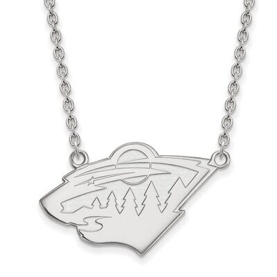 Minnesota Wild Large Pendant with Chain Necklace Sterling Silver SS014WIL-18, MPN: SS014WIL-18, 886…