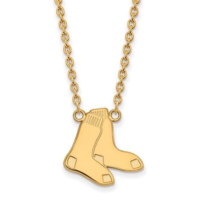 Boston Red Sox Large Pendant with Chain Necklace Gold-plated Silver GP052RSO-18, MPN: GP052RSO-18, …