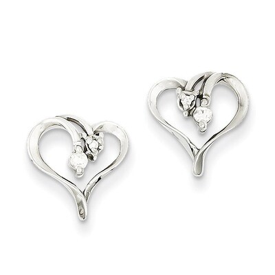 Diamond Heart Earrings 14k White Gold XE851WAA, MPN: XE851WAA, 883957105383