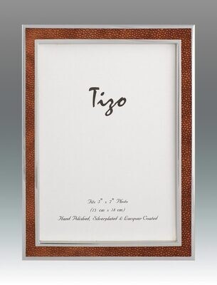 Tizo 4 x 6 Inch Shagreen Silver Plated Picture Frame - Brown, MPN: 1030BRN-46,