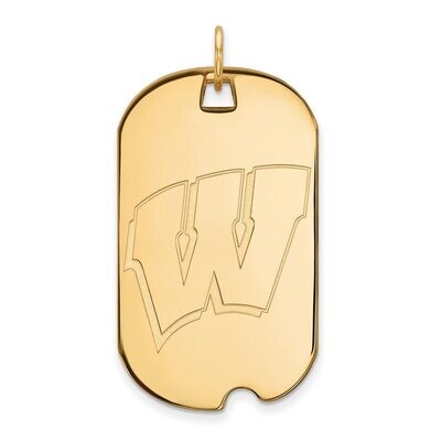 University of Wisconsin Large Dog Tag Gold-plated Silver GP028UWI, MPN: GP028UWI, 886774932262
