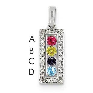 Family Jewelry Genuine Stone &amp; Diamond Set Pendant 14k White Gold XMPW46/4GY, MPN: XMPW46/4GY, 8839…