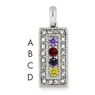 Family Jewelry Genuine Stone &amp; Diamond Set Pendant 14k White Gold XMPW41/4GY, MPN: XMPW41/4GY, 8839…