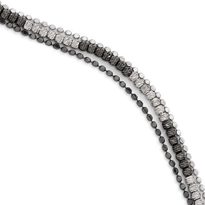 Leslie&#39;s Rhodium-plated Diamond-cut Bracelet with 1 Inch Extension 7.5 Inch - Sterling Silver HB-QL…