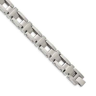Cross 8.5 Inch Link Bracelet Stainless Steel Brushed and Polished SRB2174-8.5 by Chisel, MPN: SRB21…