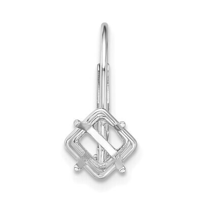 Princess 6.0mm Cast Basket Leverback Earring Mounting 14k White Gold WG423, MPN: WG423,