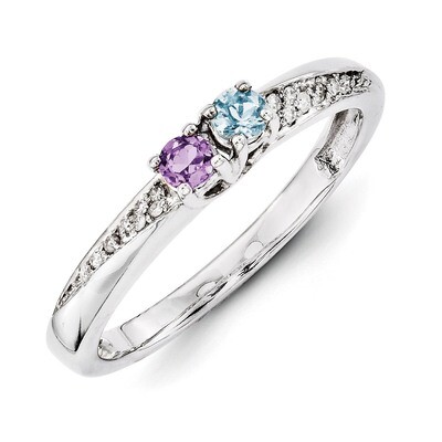 2 Birthstones Family Jewelry Diamond Semi-Set Ring 14k White Gold XMRW36/2, MPN: XMRW36/2, 88395738…