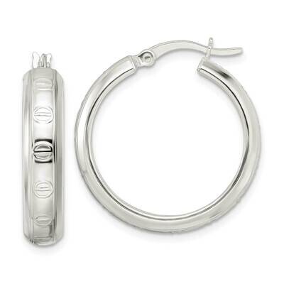 Circle Hoop Earrings Sterling Silver Polished QE15858, MPN: QE15858, 196904153666