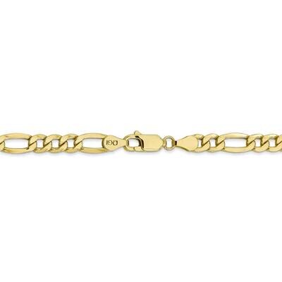 22 Inch 5.75mm Semi-Solid Figaro Chain 10k Yellow Gold 10BC95-22, MPN: 10BC95-22, 886774564869