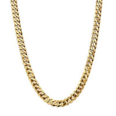 24 Inch 9.5mm Beveled Curb Chain 14k Gold FBU250-24, MPN: FBU250-24, 883957106915