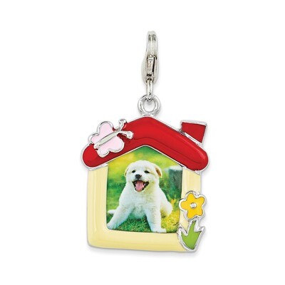 Pet Picture Frame Charm Sterling Silver Enameled QCC1054 by Amore La Vita, MPN: QCC1054, 1911013879…