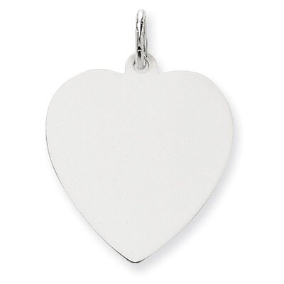 Plain .013 Gauge Engravable Heart Charm 14k White Gold XWM120/13, MPN: XWM120/13, 883957518107