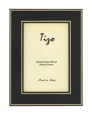Tizo 5 x 7 Inch Gold Border Black Wood Picture Frame OSR30BK57, MPN: OSR30BK57,