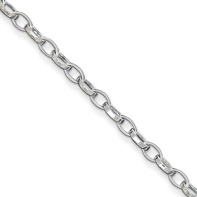 10 Inch Fancy Link Anklet Sterling Silver Solid Polished QG1178-10, MPN: QG1178-10, 886774987873