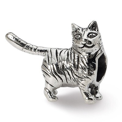 American Shorthair Cat Bead - Sterling Silver QRS1277, MPN: QRS1277, 883957302409