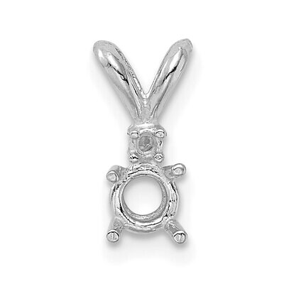 Round 4-Prong with Diamond Accent 3.4mm Pendant Setting 14k White Gold WG941, MPN: WG941,