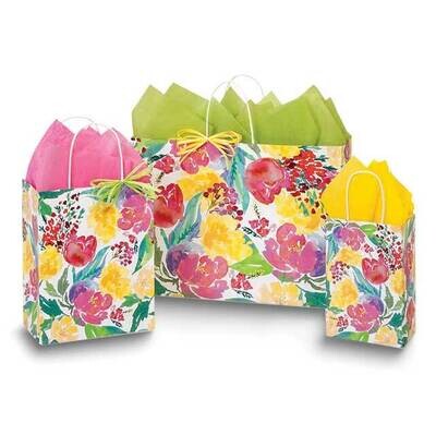 Floral Bouquet 6 Paper Bags and 20 Sheets Tissue Paper Set JT5077, MPN: JT5077,