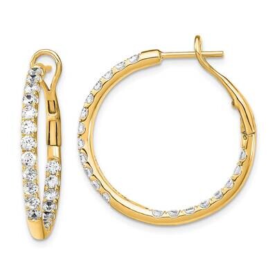 Si1/Si2, G H I, In &amp; Out Hoop Earrings 14k Gold Lab Grown Diamond EM7951-200-YLG, MPN: EM7951-200-Y…