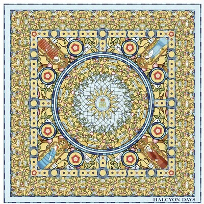 Halcyon Days Commonwealth Stained Glass 90x90 100% Silk Scarf SACSG01SS90, MPN: SACSG01SS90,