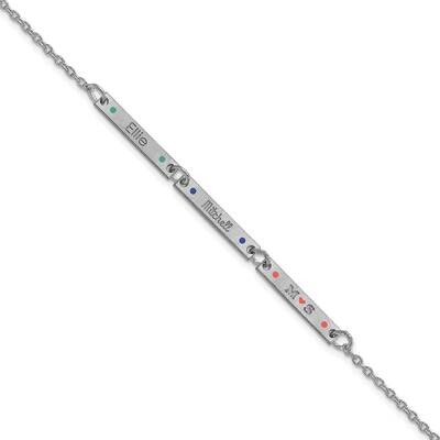 3 Station with Epoxy Bracelet 7 Inch 10k White Gold Brushed 10XNA1182/3W, MPN: 10XNA1182/3W,