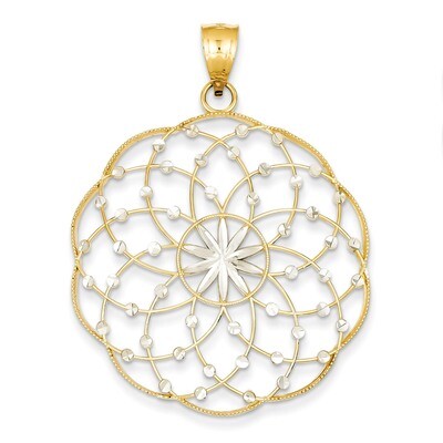 Diamond Cut Sphere Pendant 14k Gold Rhodium K1551, MPN: K1551, 883957346038