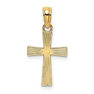 Small Textured Cross Charm 14k Gold K8365, MPN: K8365, 637218016341