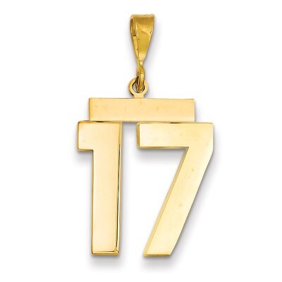 Number 17 Charm 14k Gold Large Polished LP17, MPN: LP17, 883957066615
