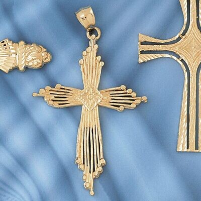 Dazzlers Jewelry Cross Pendant Necklace Charm Bracelet in Yellow, White or Rose Gold 8055, MPN: DZ-…