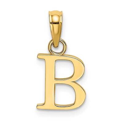 B Block Initial Charm 14k Gold Polished K6423B, MPN: K6423B, 637218007257