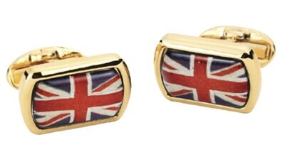 Halcyon Days The Union Jack- Rectangular Gold Cuff Braceletlinks CLTUJ01RTG, MPN: CLTUJ01RTG,