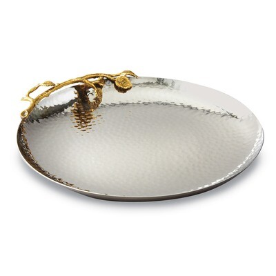 Golden Vine Hammered Round Tray Stainless Steel GM14121, MPN: GM14121, 15227700244