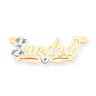 0.03ct Diamond Nameplate 14k Two-Tone Gold XNA224T, MPN: XNA224T, 191101542206