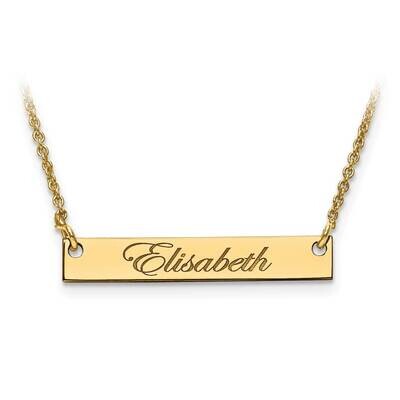 Small Polished Script Name Bar with Chain Gold-plated Silver XNA640GP, MPN: XNA640GP, 886774615363