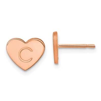 Initial Heart Post Earrings Sterling Silver Rose-plated XNE143RP, MPN: XNE143RP,