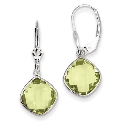 Peridot Dangle Lever Back Earrings Sterling Silver QE10946PE, MPN: QE10946PE, 883957501543