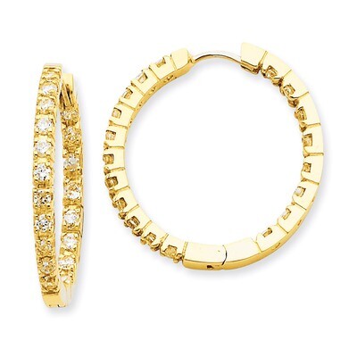 Diamond Hinged Hoop Earrings 14k Gold XE867VS, MPN: XE867VS, 883957106250
