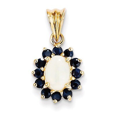 Genuine Opal and Sapphire Pendant 14k Gold XP4170OP, MPN: XP4170OP, 883957974699