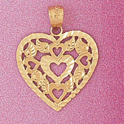 Dazzlers Jewelry Heart Pendant Necklace Charm Bracelet in Yellow, White or Rose Gold 3809, MPN: DZ-…