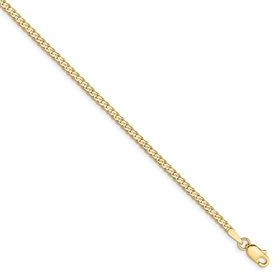 10 Inch 2.2mm Beveled Curb Chain 14k Yellow Gold FBU060-10, MPN: FBU060-10, 886774561547
