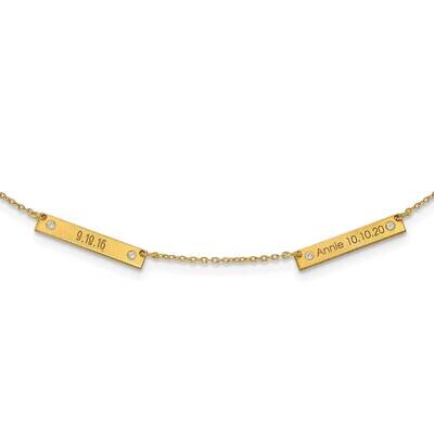 2 Station with Diamond Necklace 14k Gold Brushed XNA1177/2Y, MPN: XNA1177/2Y,