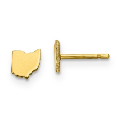 Ohio State Small Earrings Gold-plated on Silver Engravable XNE50GP-OH, MPN: XNE50GP-OH, 886774566696