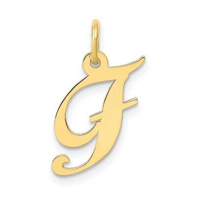Fancy Script Initial F Charm 10k Gold Small 10YC650F, MPN: 10YC650F,