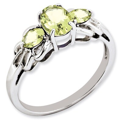 Oval Lemon Quartz Ring Sterling Silver QR2905LQ, MPN: QR2905LQ, 883957360003
