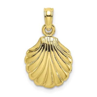 2-D Polished Scallop Shell Charm 10k Gold 10K7796, MPN: 10K7796,