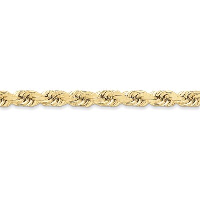 8mm Handmade Diamond-cut Rope Chain 24 Inch 10k Gold 10K060-24, MPN: 10K060-24, 886774400273