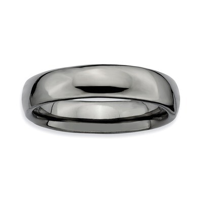 Black-plated Polished Ring - Sterling Silver QSK293, MPN: QSK293, 886774215822